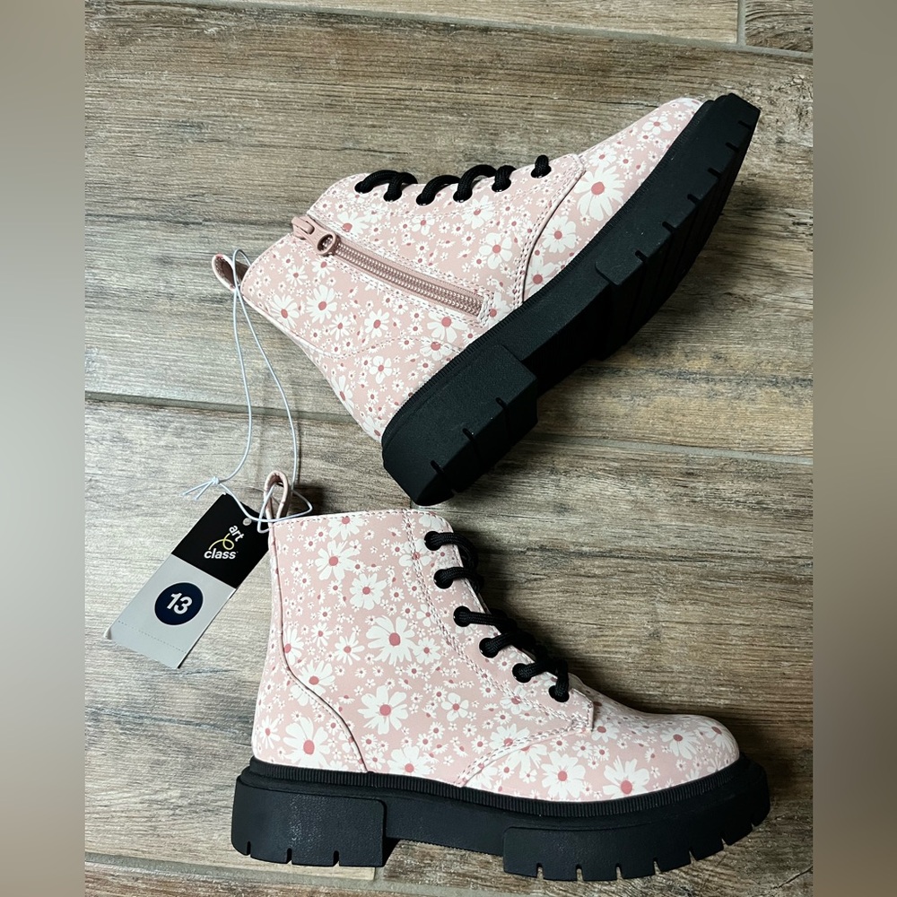 Art Class Pink Floral Kids Boots